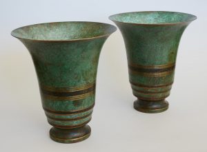 Carl Sorensen art deco bronze vases