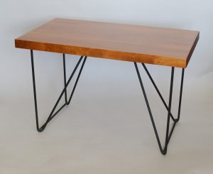 Luther Conover iron and walnut side table