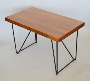 Luther Conover iron and walnut side table