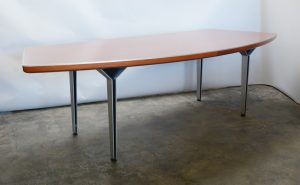 Walnut and aluminum custom executive desk