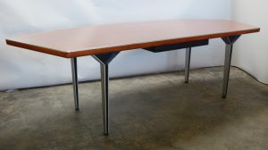 Walnut and aluminum custom executive desk