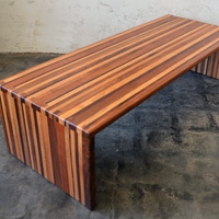 California studio laminated wood coffee table