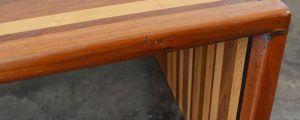 California studio laminated wood coffee table