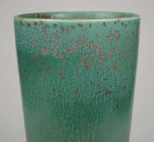 Closeup of the glaze on a Gunnar Nylund vase.