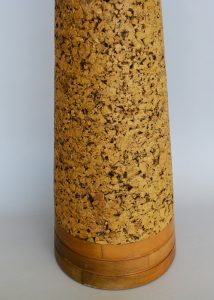 Tall mid century cork table lamp