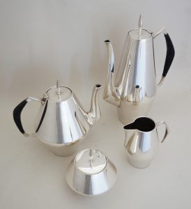 Diamond sterling coffee set designed by John Prip