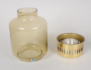 Hans-Agne Jakobsson brass and glass candleholder