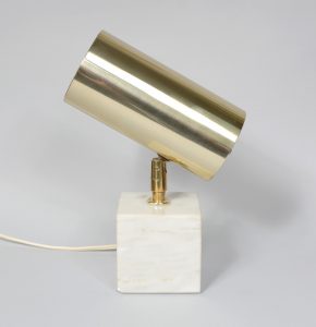 Marble and brass spot light by Koch and Lowy