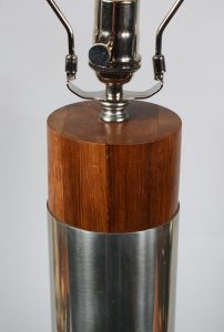 rosewood and aluminum table lamp
