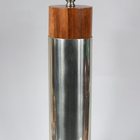 Mid Century Rosewood and Aluminum Table Lamp