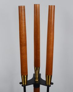 Walnut and iron fireplace tools by Seymour